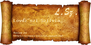 Lovászi Szilvia névjegykártya